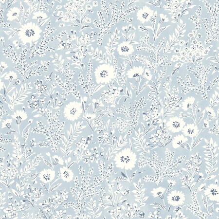 Manhattan Comfort Greeley Agathon Light Blue Floral 33 ft L X 205 in W Wallpaper BR4072-70050